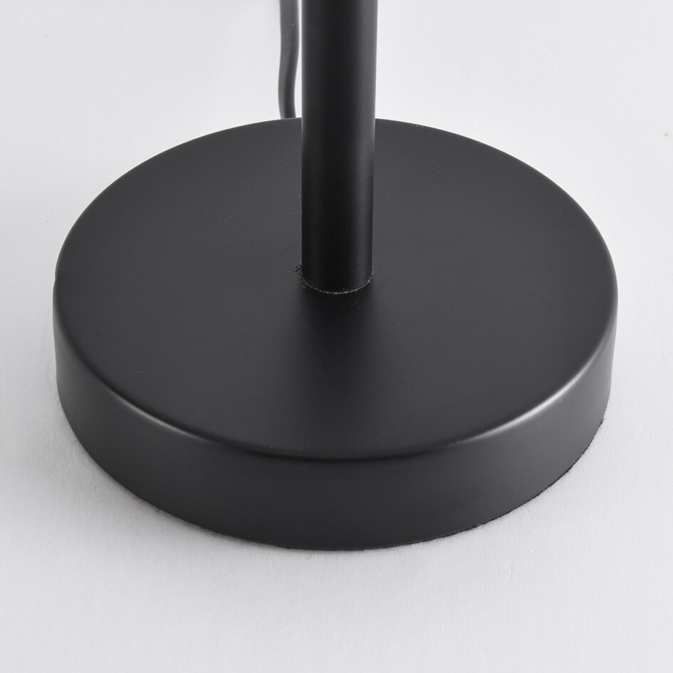 Lampe de table design Tessera noir avec verre ambré et fumé, 4 lumières