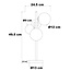Lampe de table design Tessera noir avec verre ambré et fumé, 4 lumières