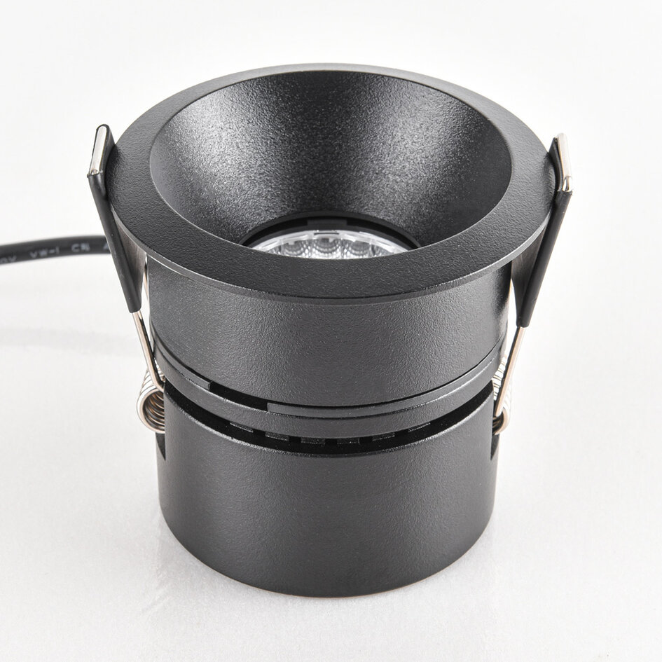 9W inbouwspot Meya met ring 3 - zwart