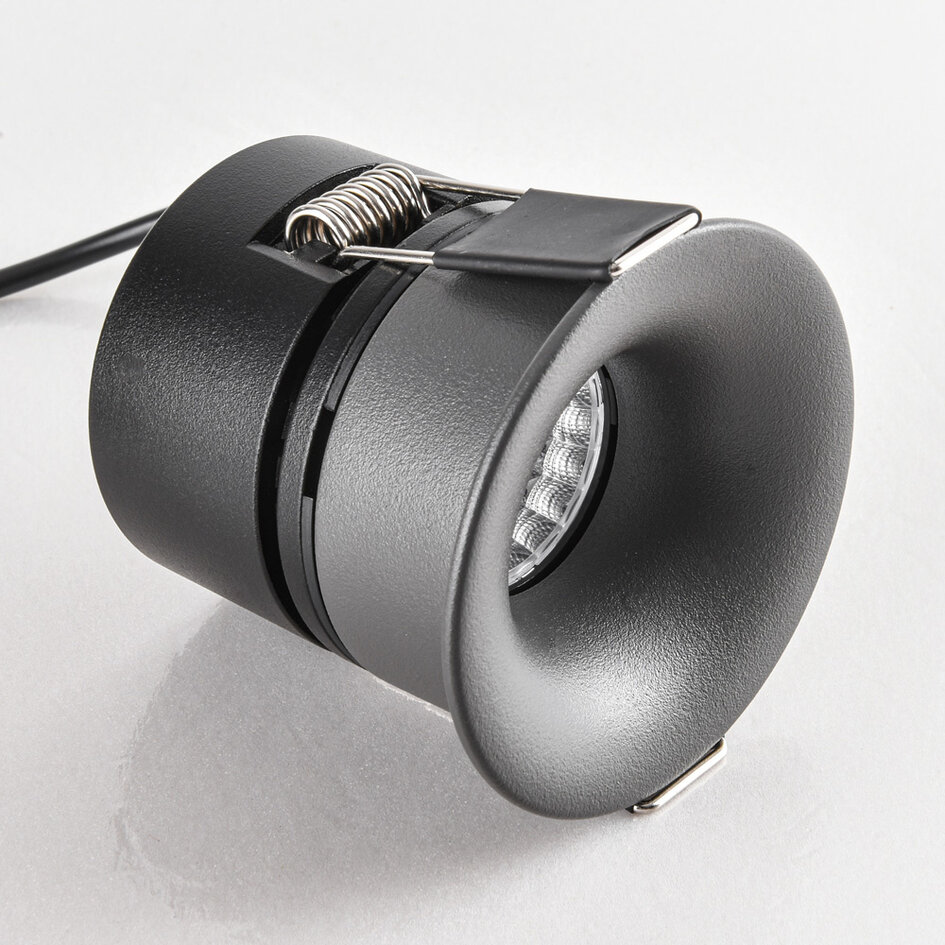 9W inbouwspot Meya met ring 2 - donkergrijs