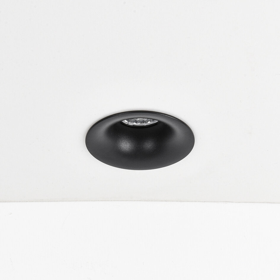 9W inbouwspot Meya met ring 2 - zwart