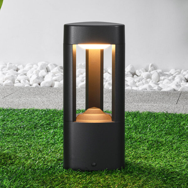Lampe d'extérieur sur pied Jacob anthracite à LED intégrée - 30 cm