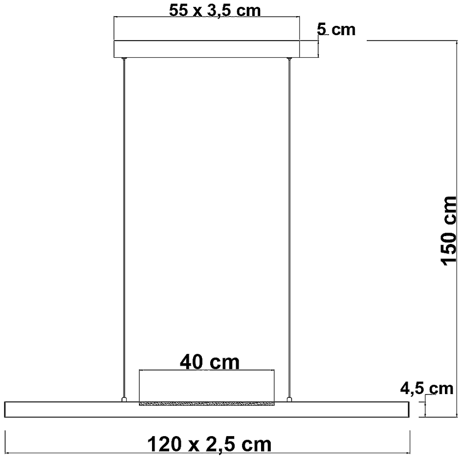 Luminaire suspendu gradable Albon avec capteur infrarouge et température de couleur réglable