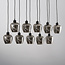 Suspension Stafford 10 lumières - noir et verre fumé gris