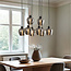 Suspension Sidney 8 lumières - noir et verre fumé gris