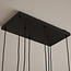 Suspension Sidney 8 lumières - noir et verre fumé gris