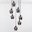 Lampe suspendue à 7 lumières noire avec verre gris fumé - Hollister