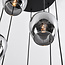 Lampe suspendue à 7 lumières noire avec verre gris fumé - Hollister