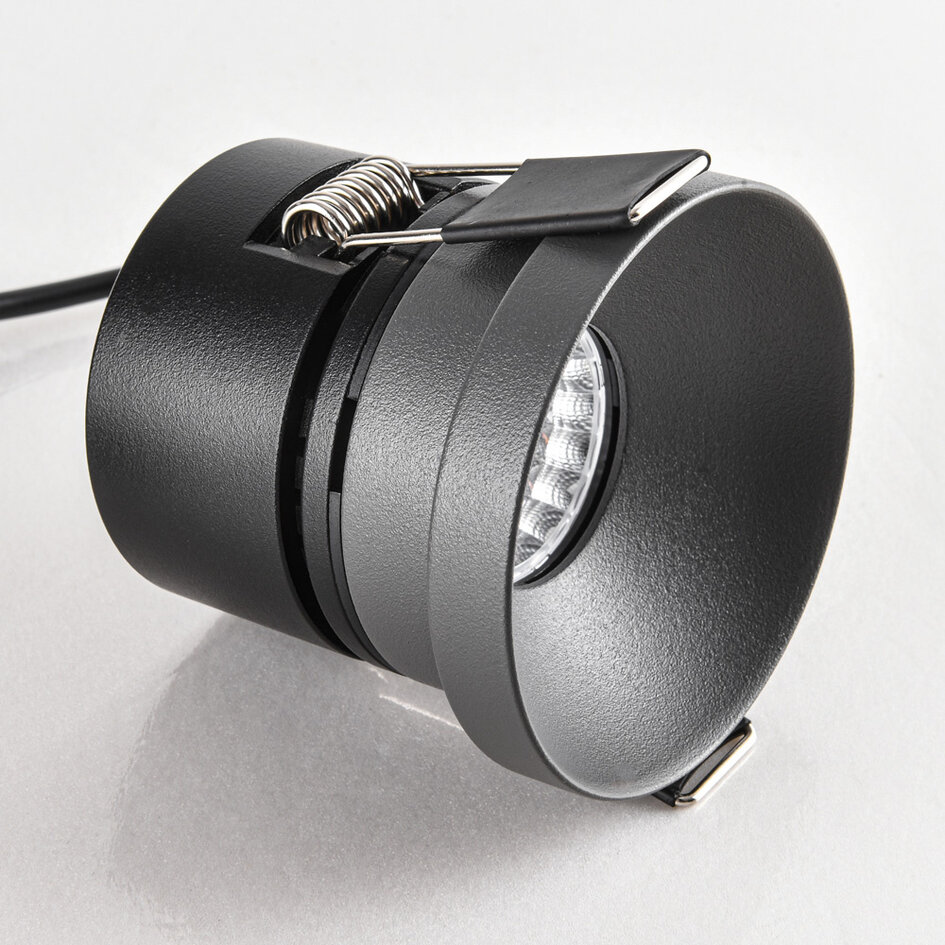 9W inbouwspot Meya met ring 1 - donkergrijs