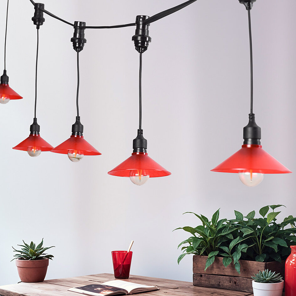 Kap voor prikkabel lampen in  rood