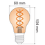 Jeu de cordons avec ampoules de 4 watts avec spirale ADN et verre ambré : option dimmable