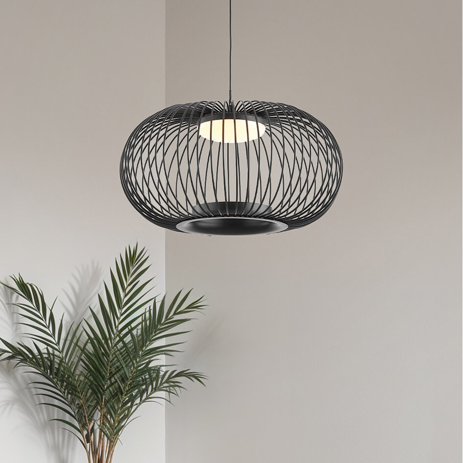 Lampe suspendue noire Kato avec gradation à 3 niveaux