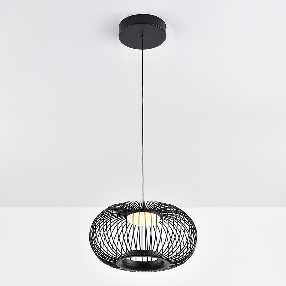 Lampe suspendue noire Kato avec gradation à 3 niveaux