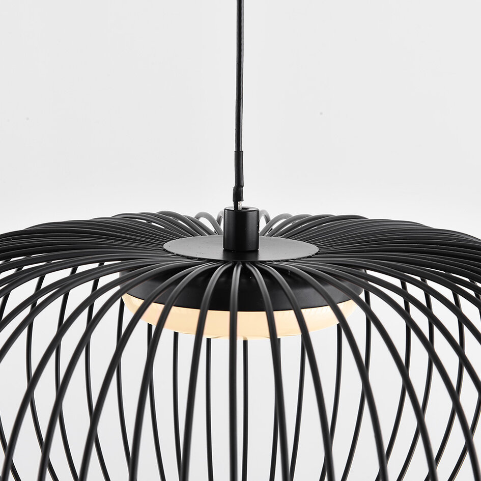 Zwarte hanglamp Kato met 3-staps dim