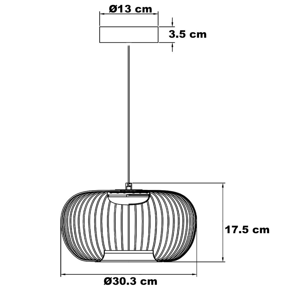 Zwarte hanglamp Kato met 3-staps dim