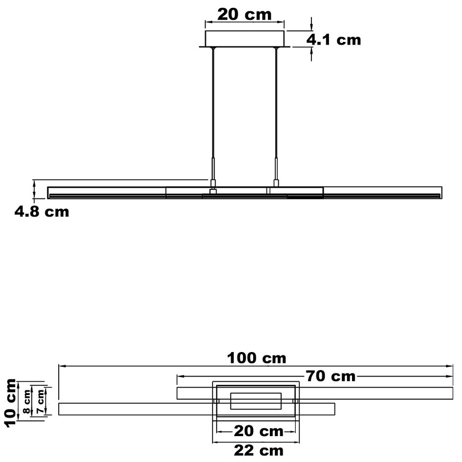 Suspension design noire, dimmable à 3 niveaux - Leia
