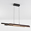 Design hanglamp zwart met donker hout met 3 staps dim - Liana