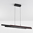 Design hanglamp zwart met donker hout met 3 staps dim - Liana