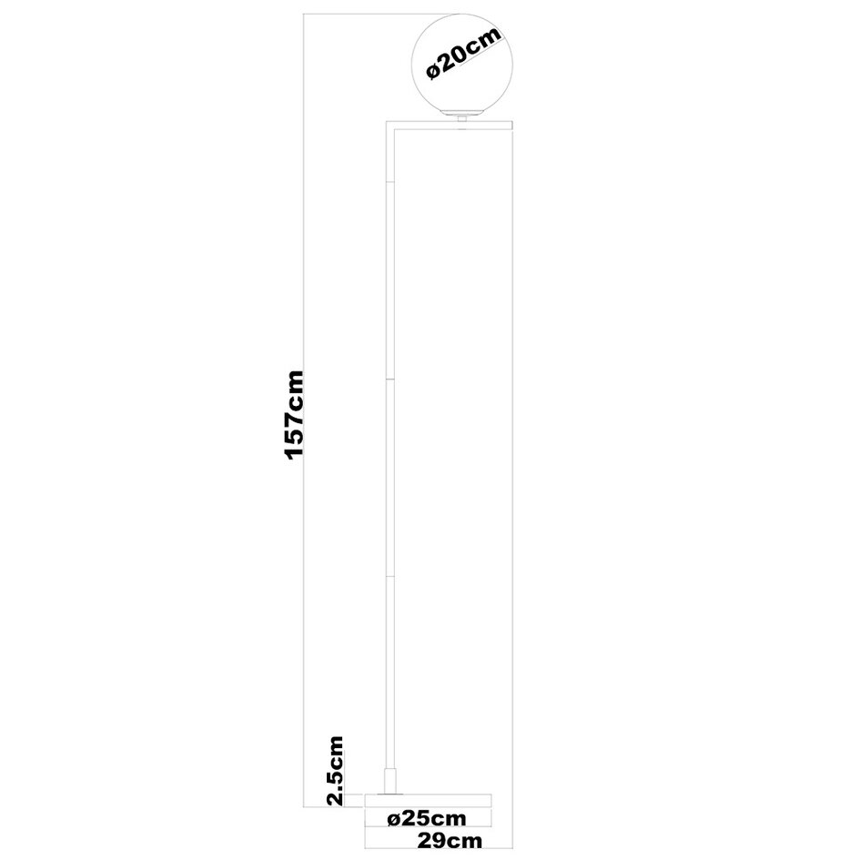 Lampadaire design Connor - verre blanc laiteux