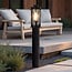 Lampe d'extérieur sur pied Lucia en acier inoxydable noir - 60 cm