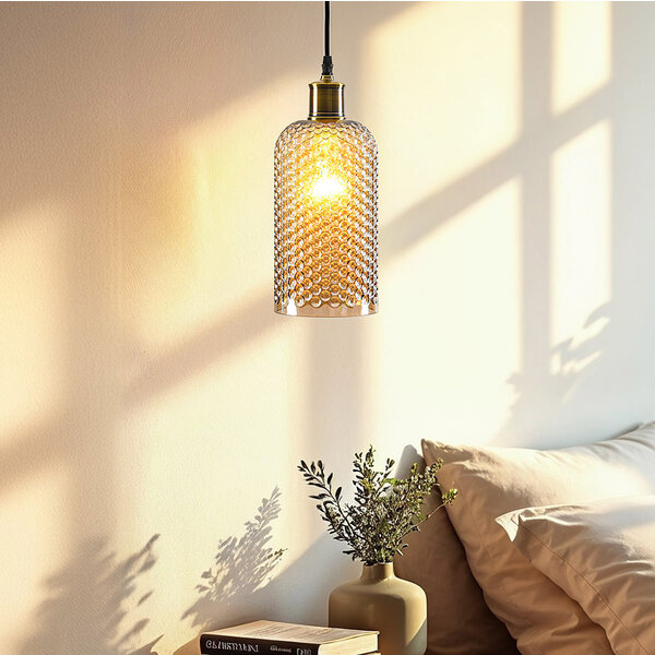 Hanglamp Lana - amber glas langwerpig