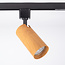 Modern 1-fase railsysteem 3 meter zwart met mahonie houtlook - Loek