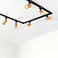 Modern 1-fase railsysteem 1,5 meter zwart met mahonie houtlook - Loek