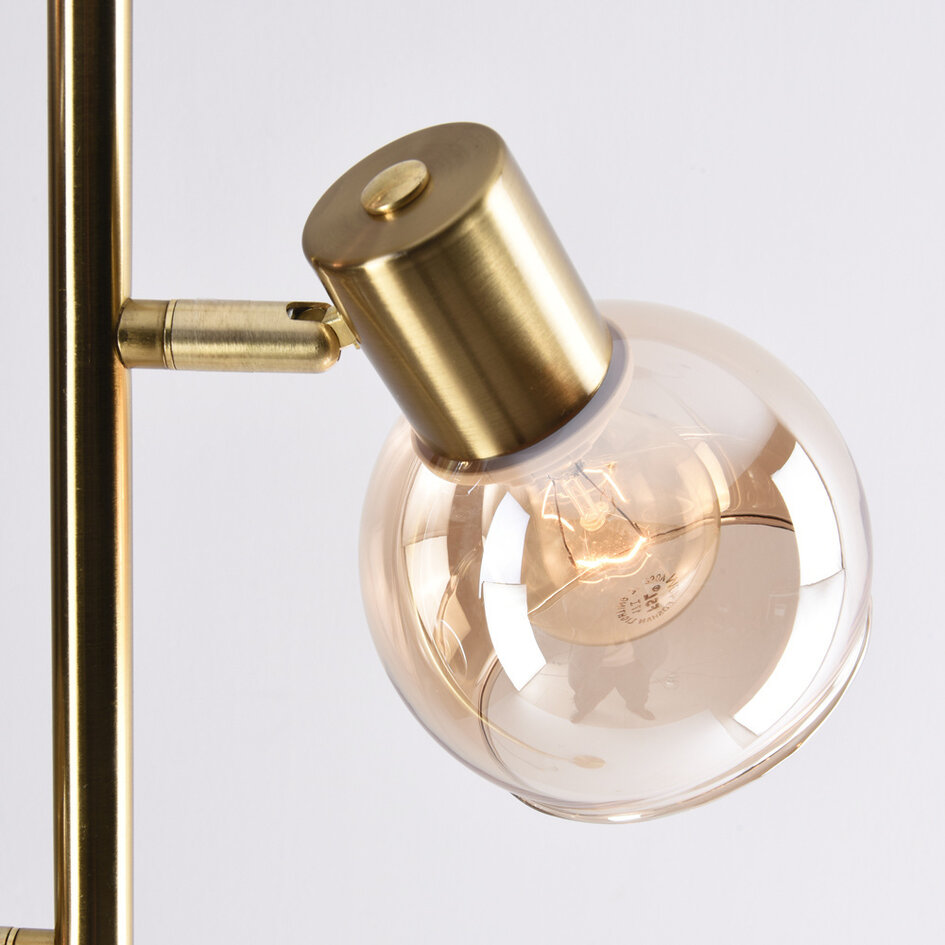 Lampadaire 3 lumières en verre ambré Pieta - orientable