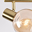 2-lichts plafondlamp in messing goud en amber glas - Phiene