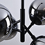 Retro hanglamp zwart met smoke glas en spiegeleffect, 4-lichts - Florence