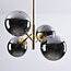 Lampe suspendue rétro avec effet miroir en verre fumé, 4 lumières - Florence