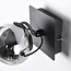 Draaibare wandspot Jace - smoke glas en zwart