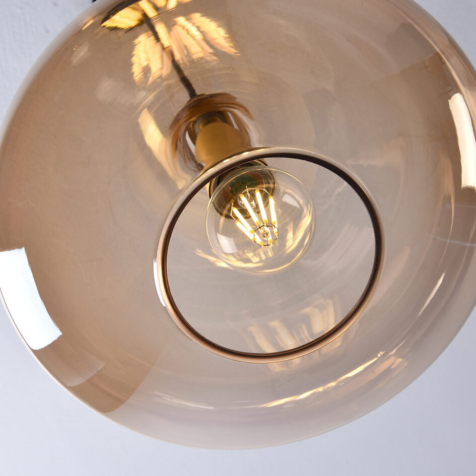 1-lichts hanglamp Trinidad met amber glas - variant 1