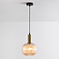 Suspension Sita - globe large en verre nervuré
