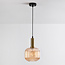 Suspension Sita - globe large en verre nervuré