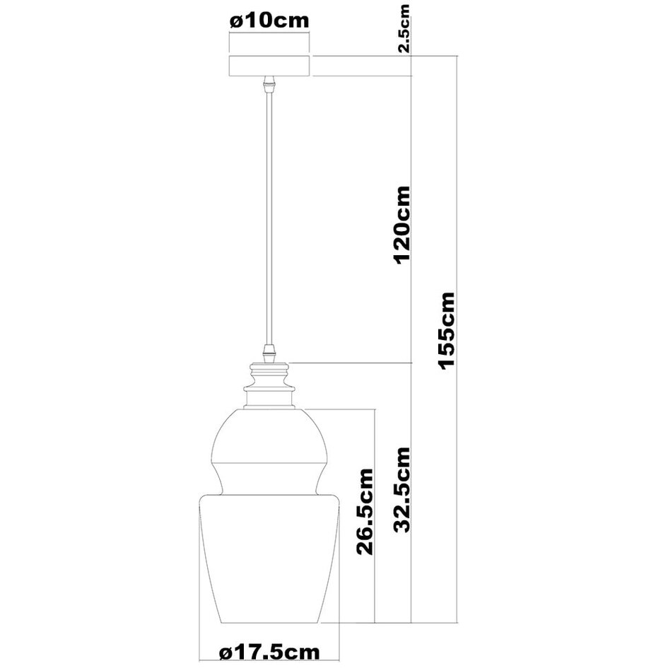 Lampe suspendue à 1 lumière Sofie - verre oblong