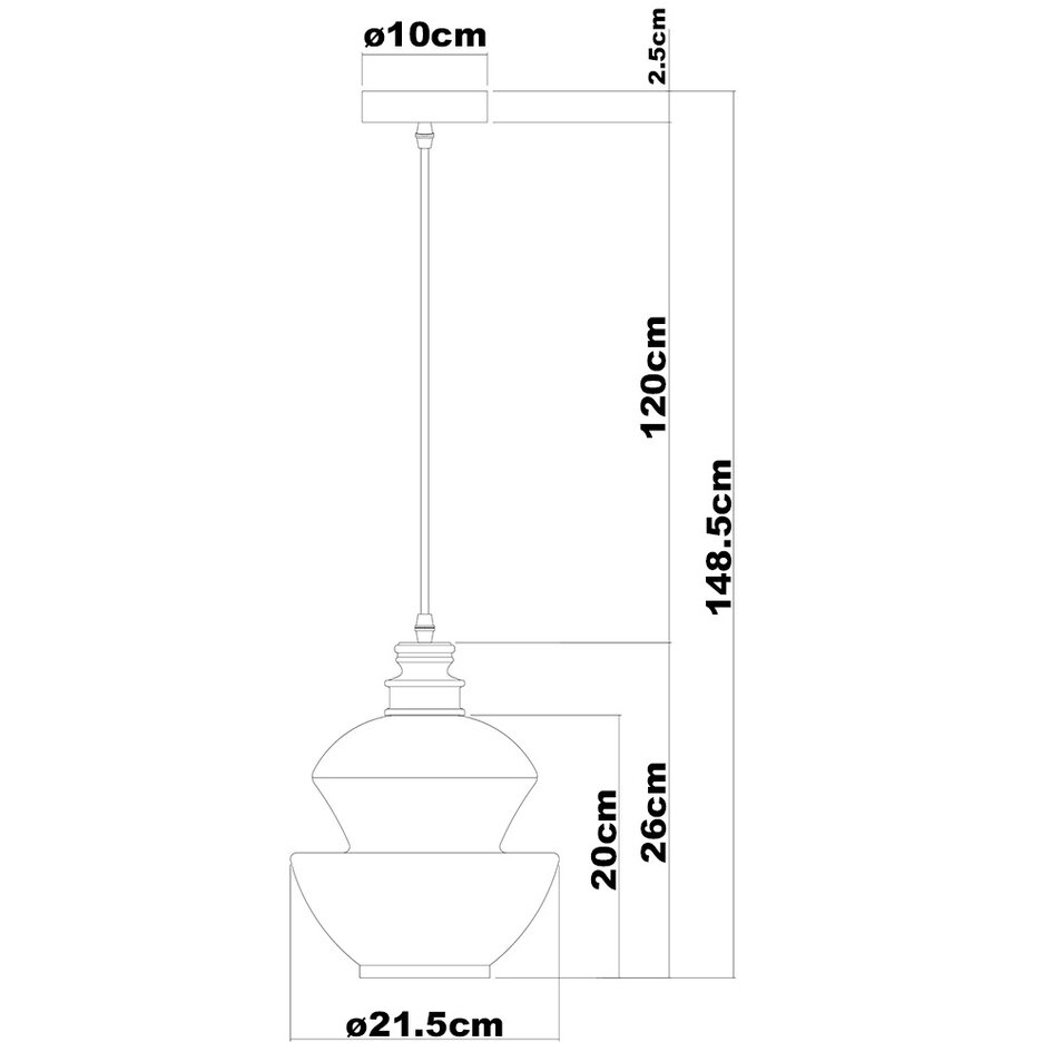 Lampe suspendue à 1 lumière Sofie - verre rond