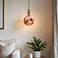 Lampe suspendue à 1 lumière Lewis avec verre ondulé - or rose