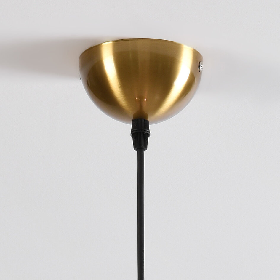 1-lichts hanglamp Lewis met golvend glas - rosé goud