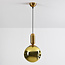 1-lichts hanglamp Lewis met golvend glas - goud