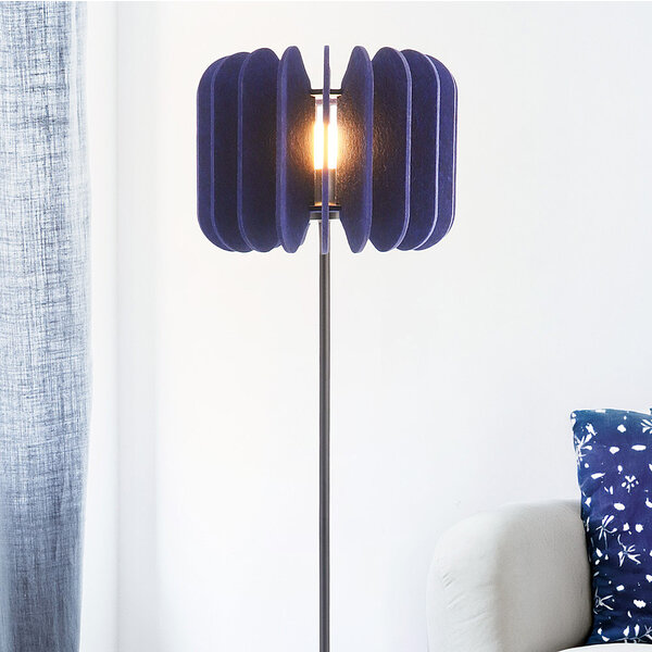 Lampadaire en feutre PET, bleu marine - Lenthe