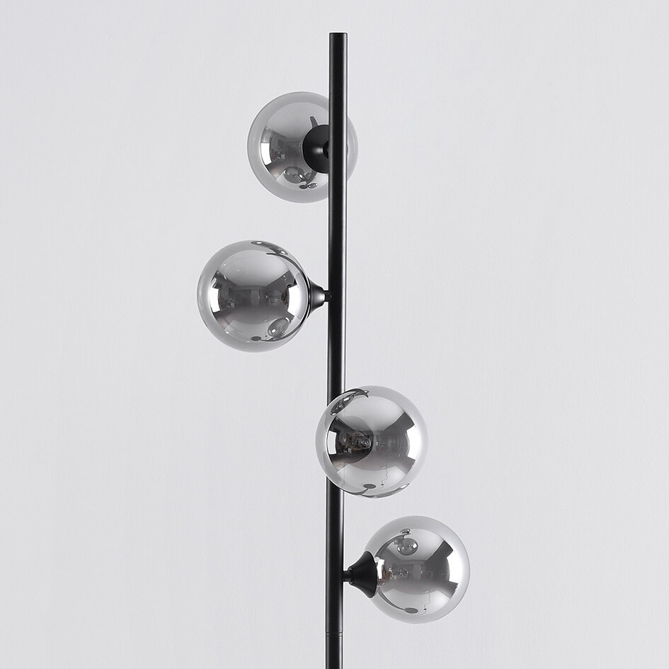 Lampadaire 4 lumières verre fumé - Pippa