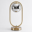 Gouden design tafellamp met smoke glas - George