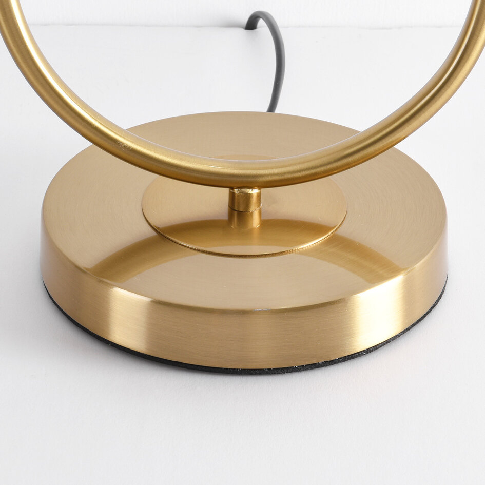 Gouden design tafellamp met smoke glas - George