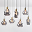 7-lichts hanglamp Vivienne - smoke glas