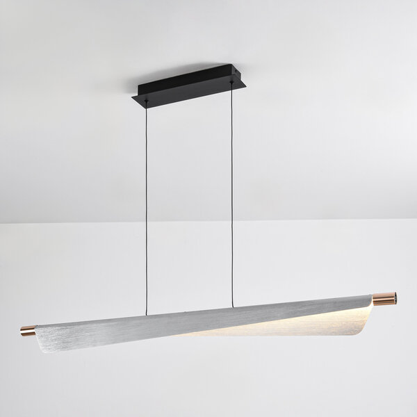 Design hanglamp Mitsu - 3-staps dimbaar - geborsteld zilver