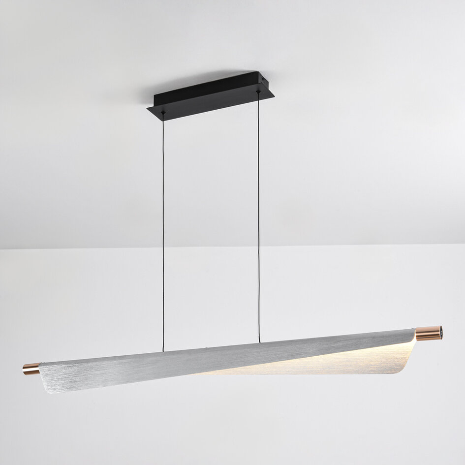 Design hanglamp Mitsu - 3-staps dimbaar - geborsteld zilver