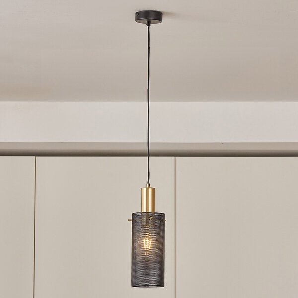 Hanglamp met gouden details zwart - Valce