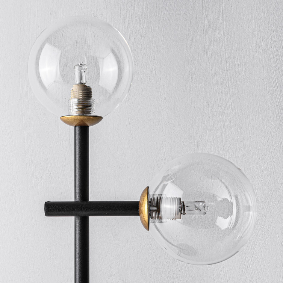 Lampe de table à 2 lumières Chase - verre transparent