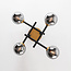 Plafondlamp Caleb, 4-lichts - Smoke glas met spiegeleffect